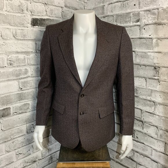 Vintage Union Made Wool Two Button Single Vent Lined Blazer Sport Coat - Picture 1 of 15